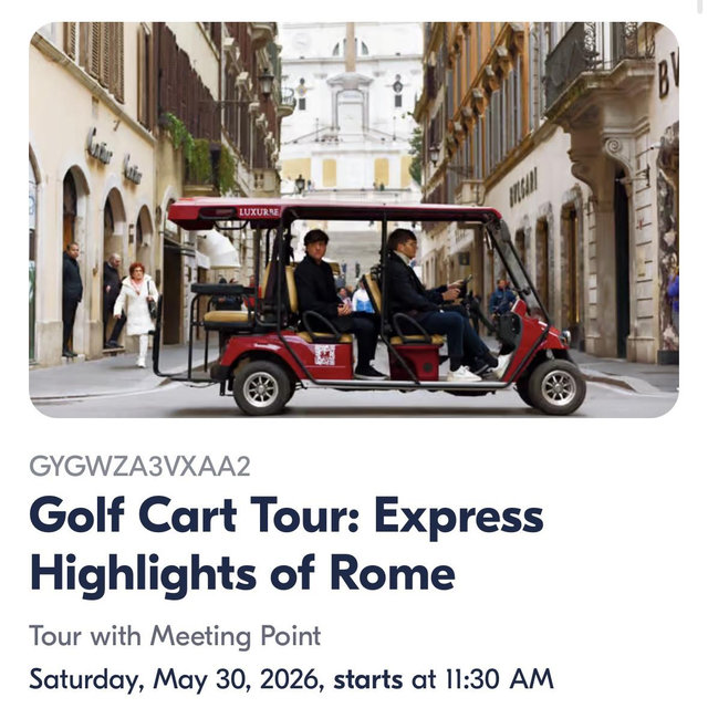 Rome Golf Cart Tour