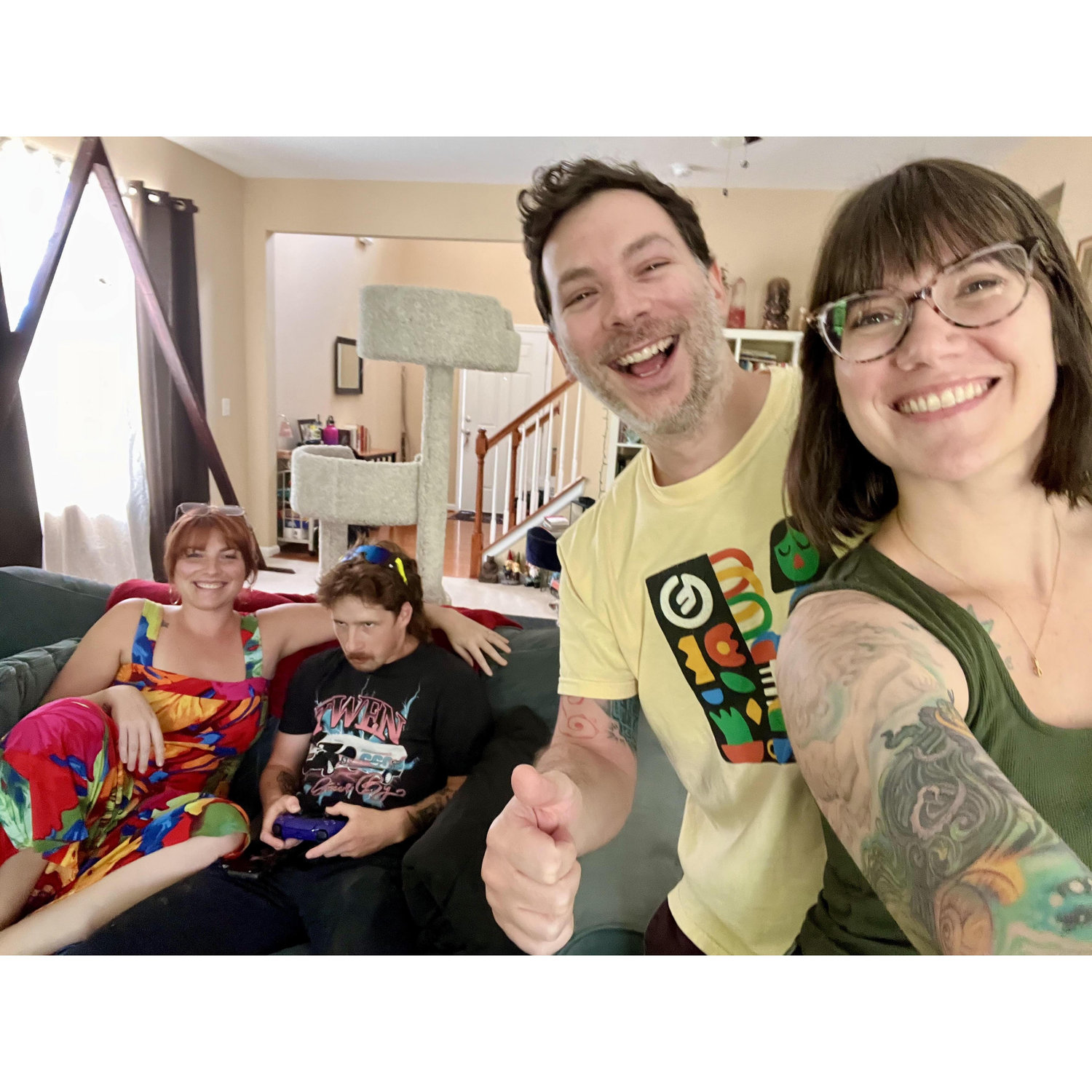 We love to game together and with friends. Don't let Jack's face fool you.