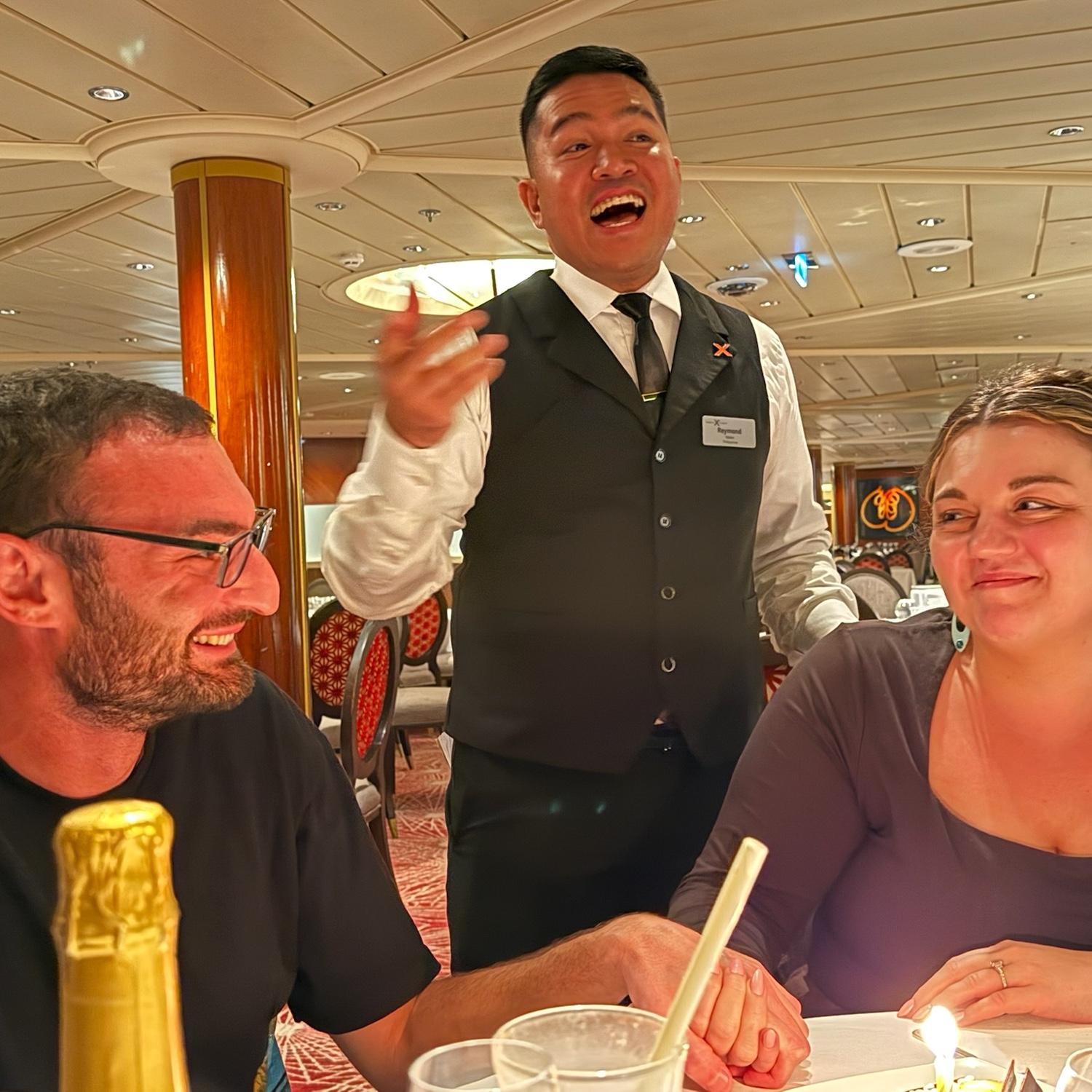 Our waiter sang an entire Ed Sheeran song to us to celebrate the proposal.