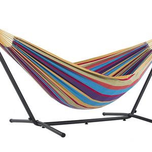 Vivere Ltd. Hammocks - Vivere Double Hammock with Space-Saving Steel Stand, Tropical