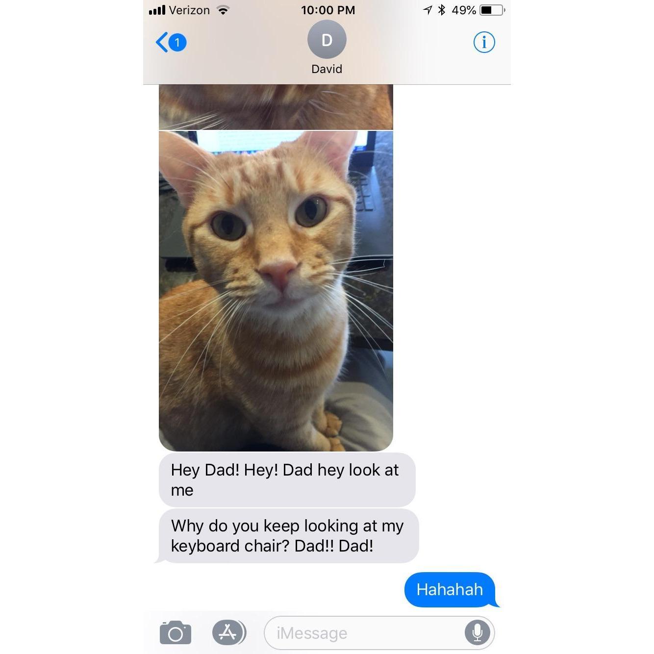 This is how Taryn knows that David will be an amazing Dad someday.  These are the kind of texts she gets from him at work while he is trying to work on his dissertation..