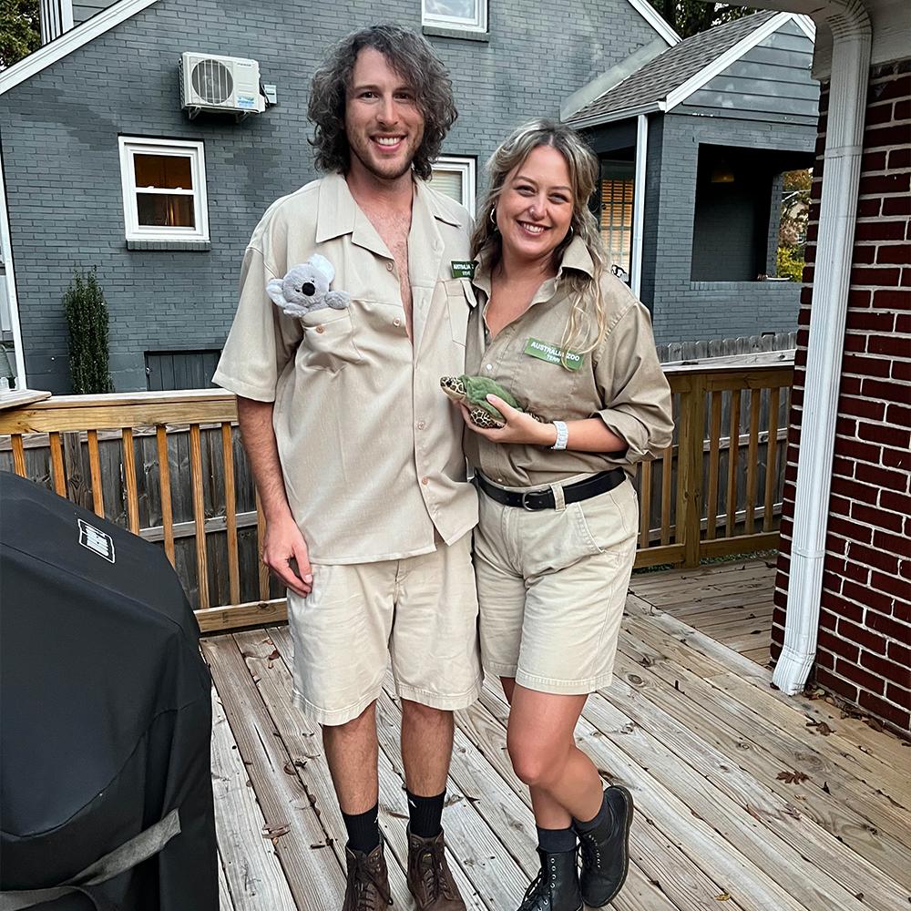 Since we love animals, we dressed up as the Irwins for Halloween.