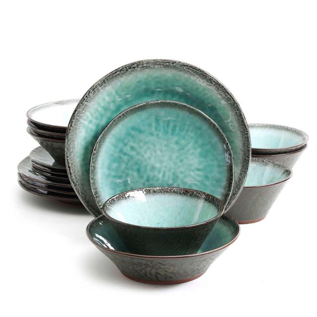 Gibson Elite® Green Lantern 16-Piece Dinnerware Set in Teal