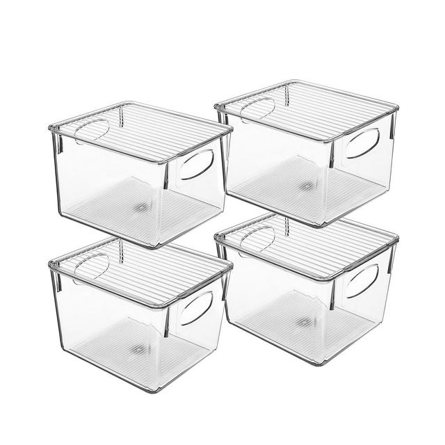 Sorbus Fridge Bin with Handles and Lid, Set of 4