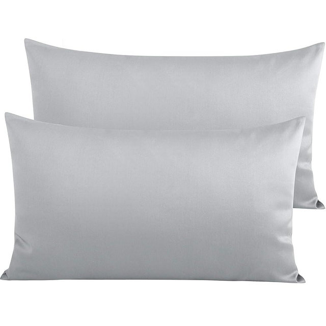 NTBAY Egyptian Cotton King Pillowcases - Set of 2, 500 Thread Count Cotton Pillowcases - Soft and Breathable Envelope Closure Pillow Cases - 20x36 Pillow Covers for Bed, Light Grey