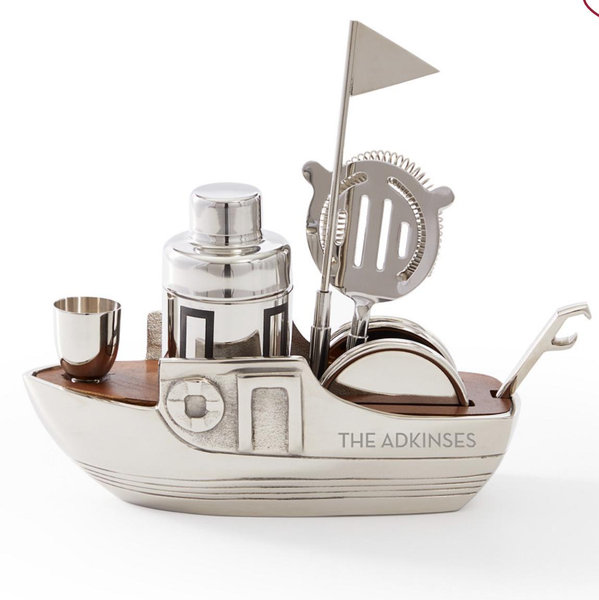 Silver Boat Bar Tool Set