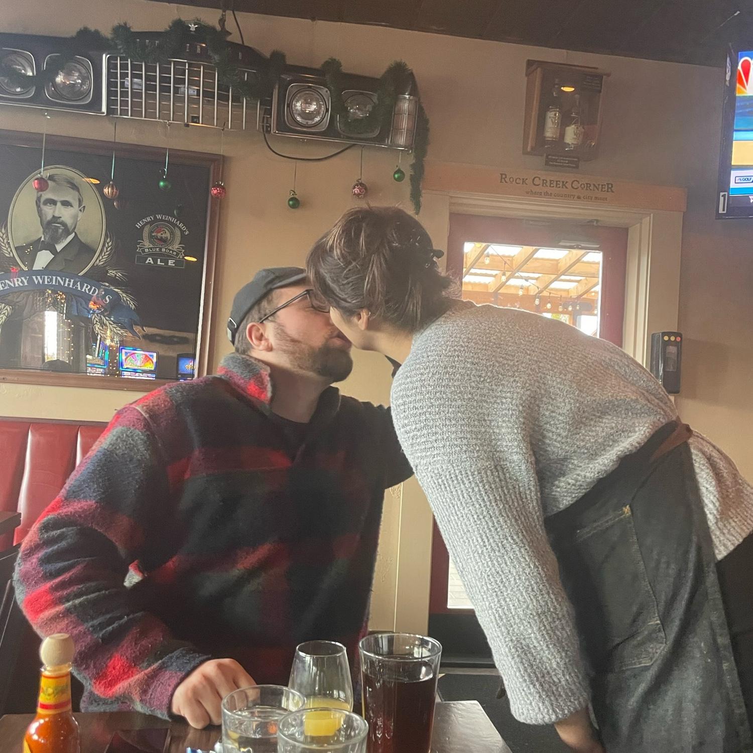 Scott visited Kelsey at work often. This was her first Oregon job at Rock Creek Corner (RIP).