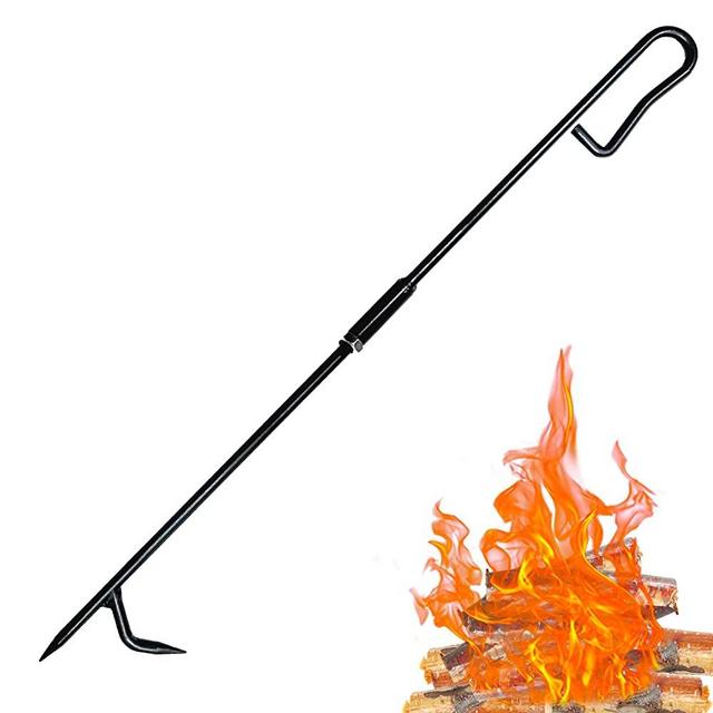 Fire Poker for Fire Pit. Fireplace Poker with Upgrade Removable Design. Premium Solid Steel Fire Pit Poker is The Best Fire Pit Accessories for Fireplace Camping Wood Stove Indoor and Outdoor