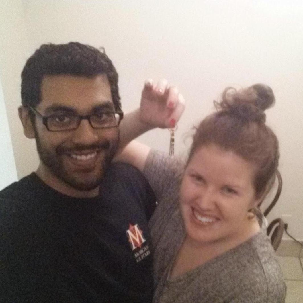 Dangling our keys after moving in together! June 3, 2014.