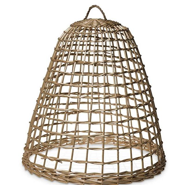 Gardener's Supply Company Woven Willow Cloche Plant Protector & Cover | Sturdy Wooden Cage Garden Protection for Your Plants and Seedlings | No Assembly Required - 15-3/4" in Diameter x 17-1/2" H