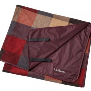 L.L.Bean Waterproof Outdoor Blanket Burgundy/Apple Cinnamon
