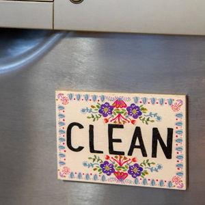 Double-sided Dishwasher Magnet - Floral Border