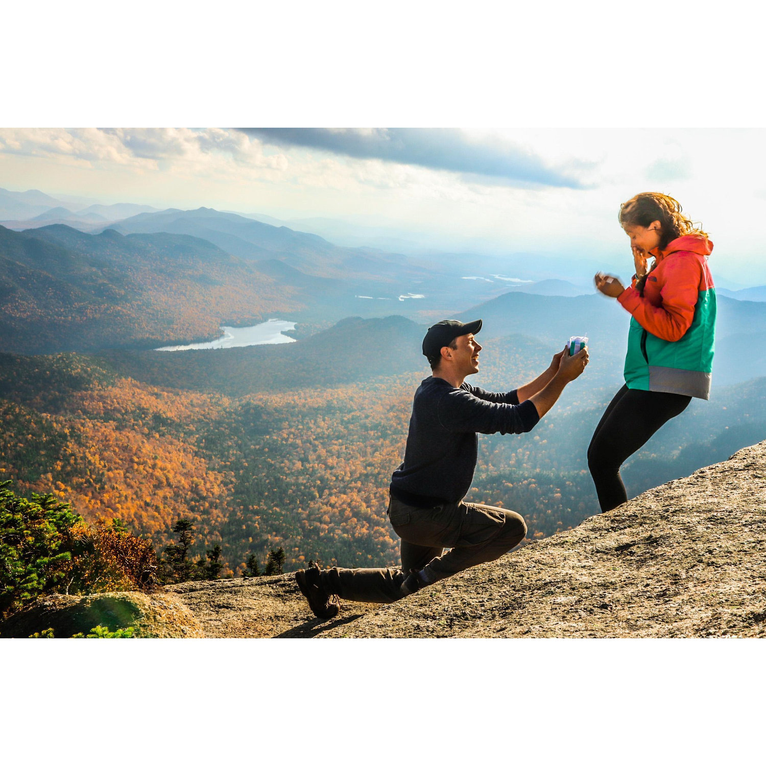 At the Peak of Gothics Mountain in the Adirondack's High Peak region. Also, the day she said 'Yes' (Oct. 10, 2018)