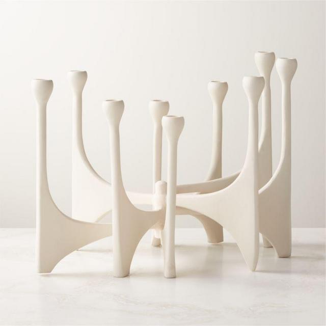 Cinq White Multi Taper Candle Holder Large