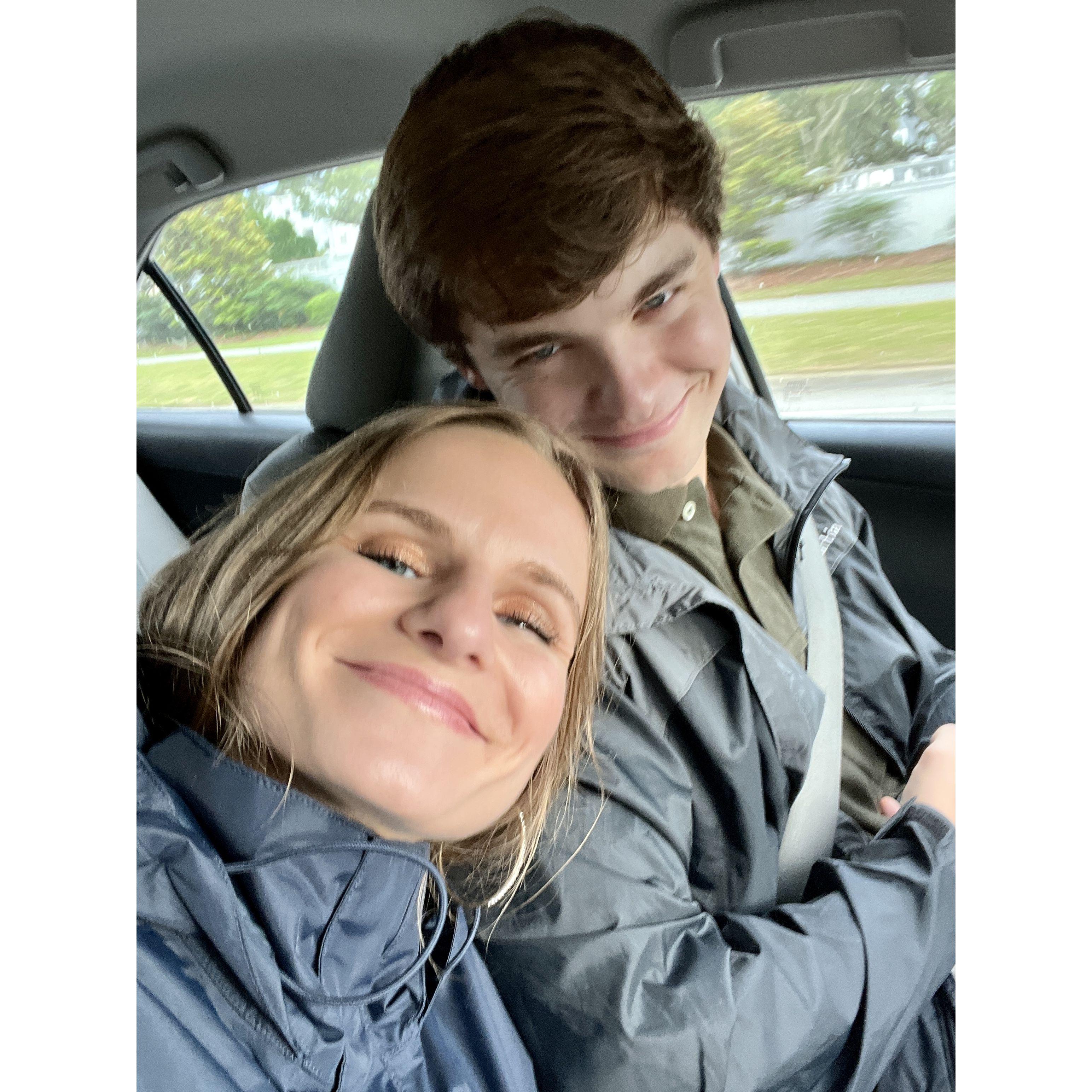 The night that I finally let him take me out on a date after we had slowly gotten to know each other (ie- dating) for six months prior. We went to the beach, ate ice cream, and dodged the rain.
