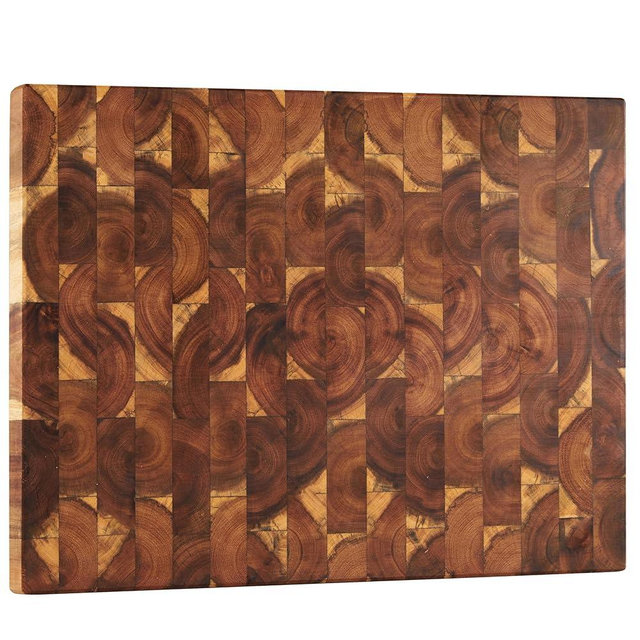 Cozifa Acacia Wood Cutting Board Large 17x12x1.2 inches for Kitchen. Chopping Board End Grain Wooden Butcher Block Finished with Linseed Oil, Beeswax, Carnaubar wax & Lemon Oil.