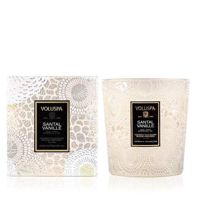 Voluspa Santal Vanille Embossed Glass Classic Candle