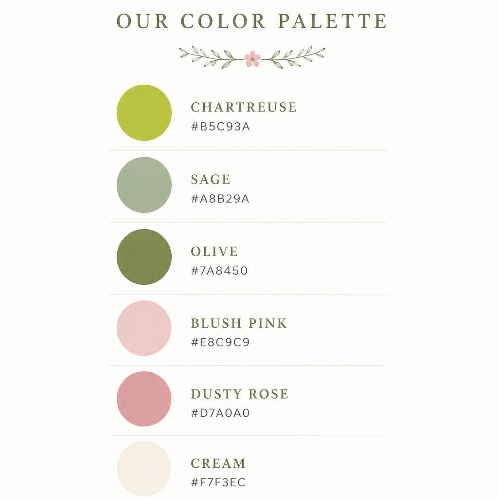 While our color palette is meant to inspire rather than restrict, our goal is a timeless, elegant celebration where everyone feels comfortable!