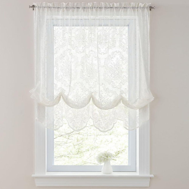 BrylaneHome Vintage Lace Balloon Shade - Ivory