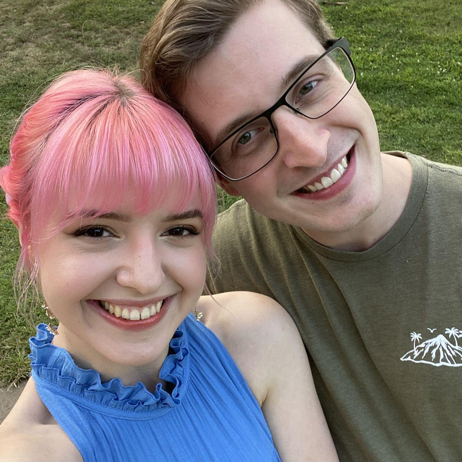 Selfies before Abby's birthday dinner