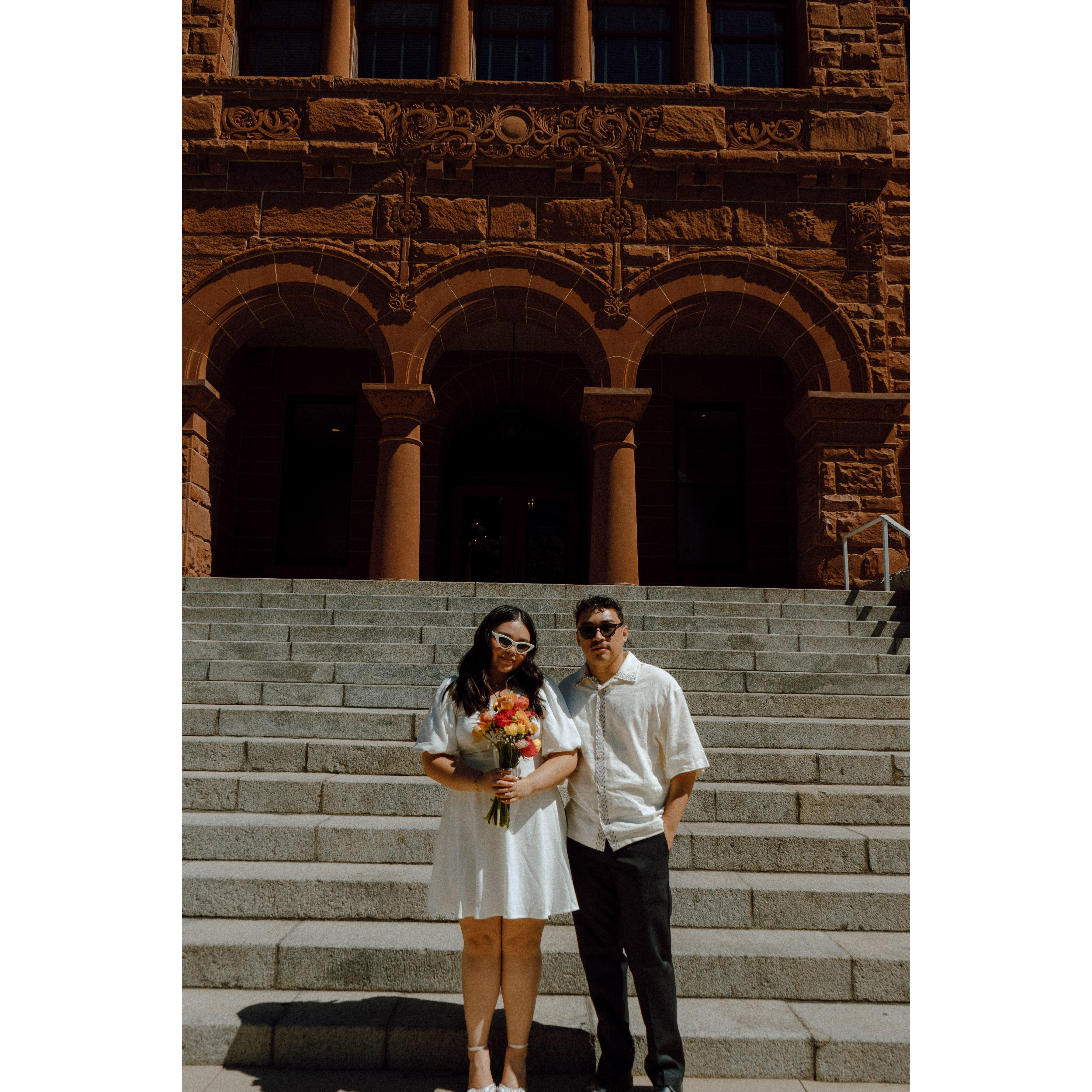 This is one of our favorite pictures from our courthouse wedding!
