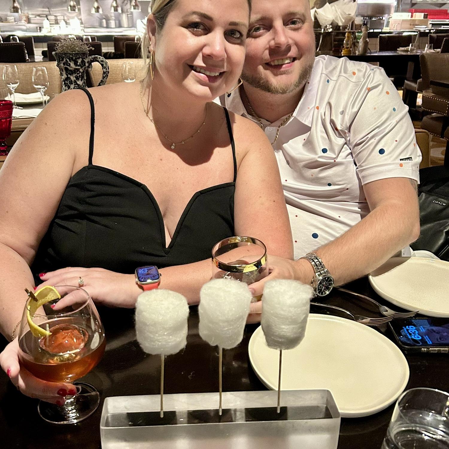 Celebrating our Engagement at our favorite restaurant in the world BIZARE meats