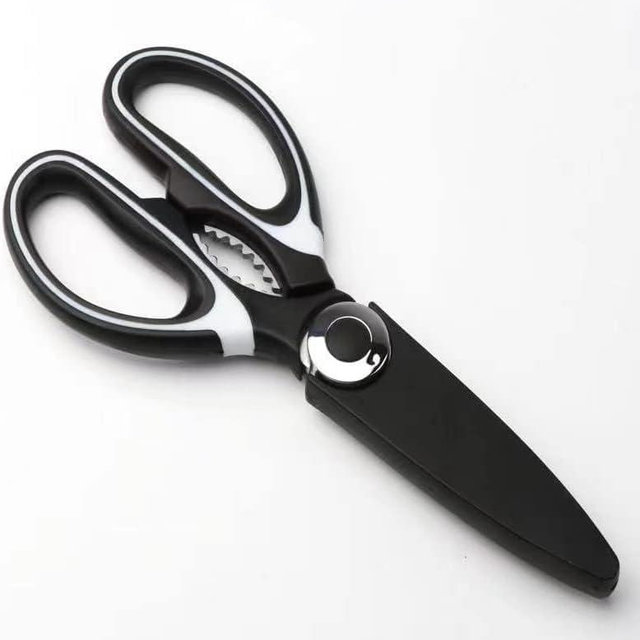 Rust Resistant Stainless Steel Kitchen Scissors, Ultra Sharp Blades, Multipurpose, Heavy Duty for Meat, Chicken, Fish, Vegetables, Herbs, Bottle Opener with Non-Slip Ergonomic Handle Design