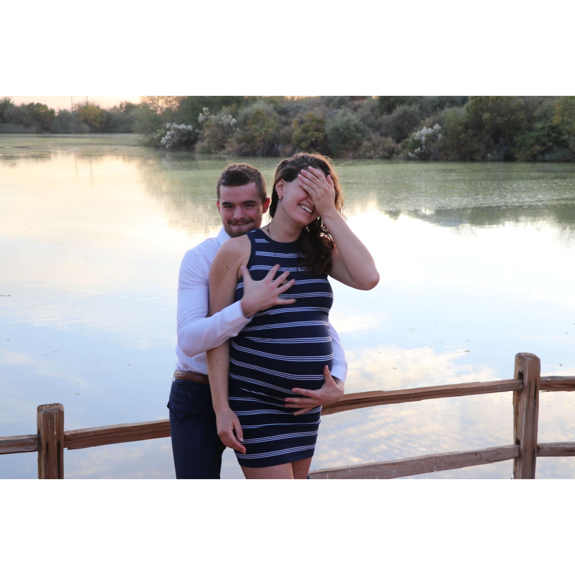 At 7 months pregnant with Diana, we had these pictures taken by a popular pond in Mesa, AZ. Dane has quite the sense of humor!