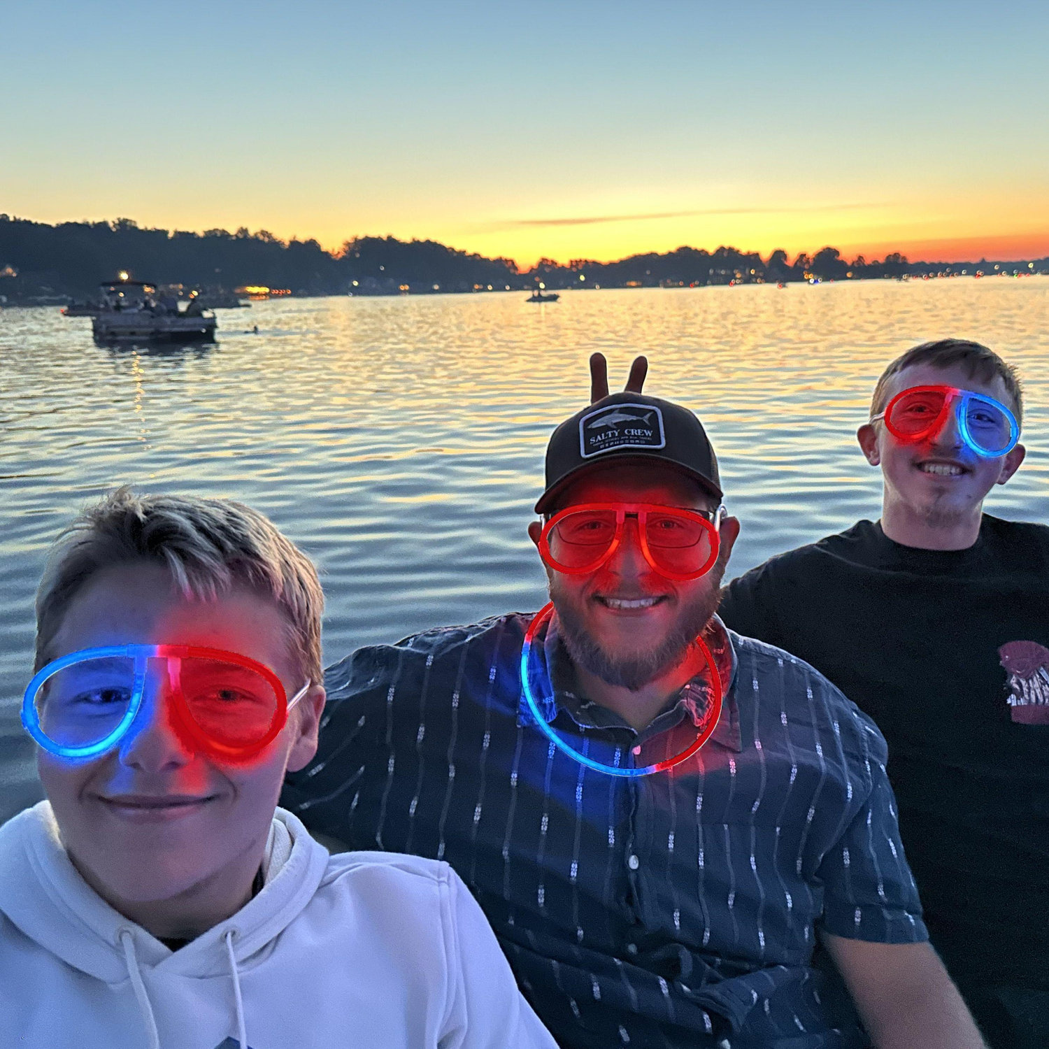 Athen, Ethan, and Nick at the lake