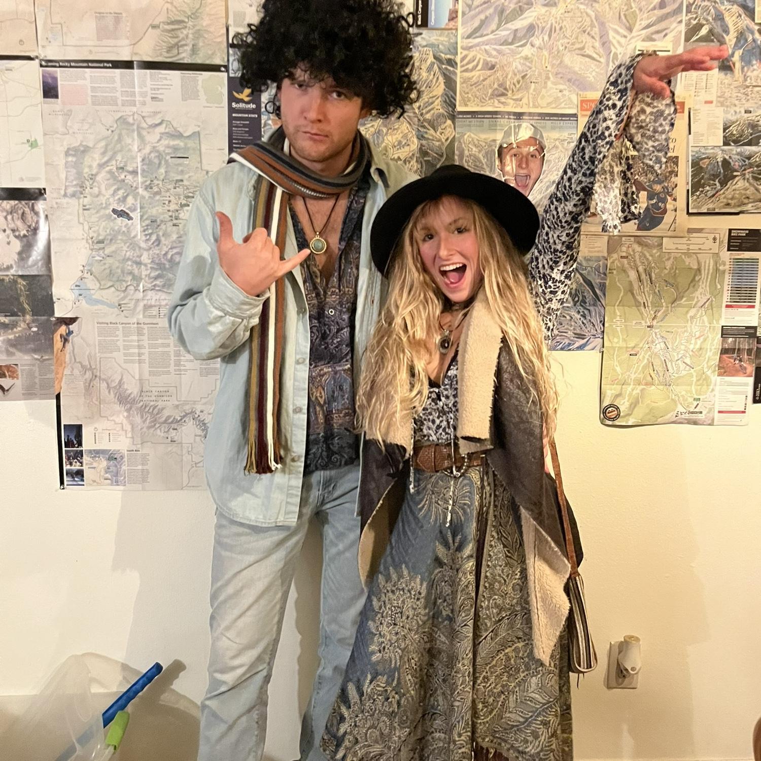 Dressed up as Stevie Nicks and Lindsay Buckingham for Halloween