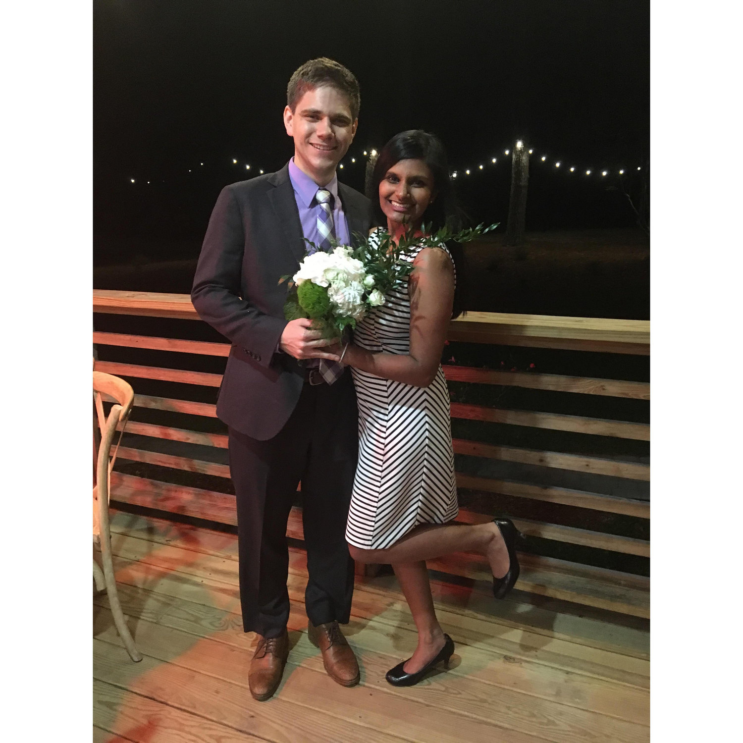 Anita caught the bouquet at one our friends' wedding! Foreshadowing for the future :)