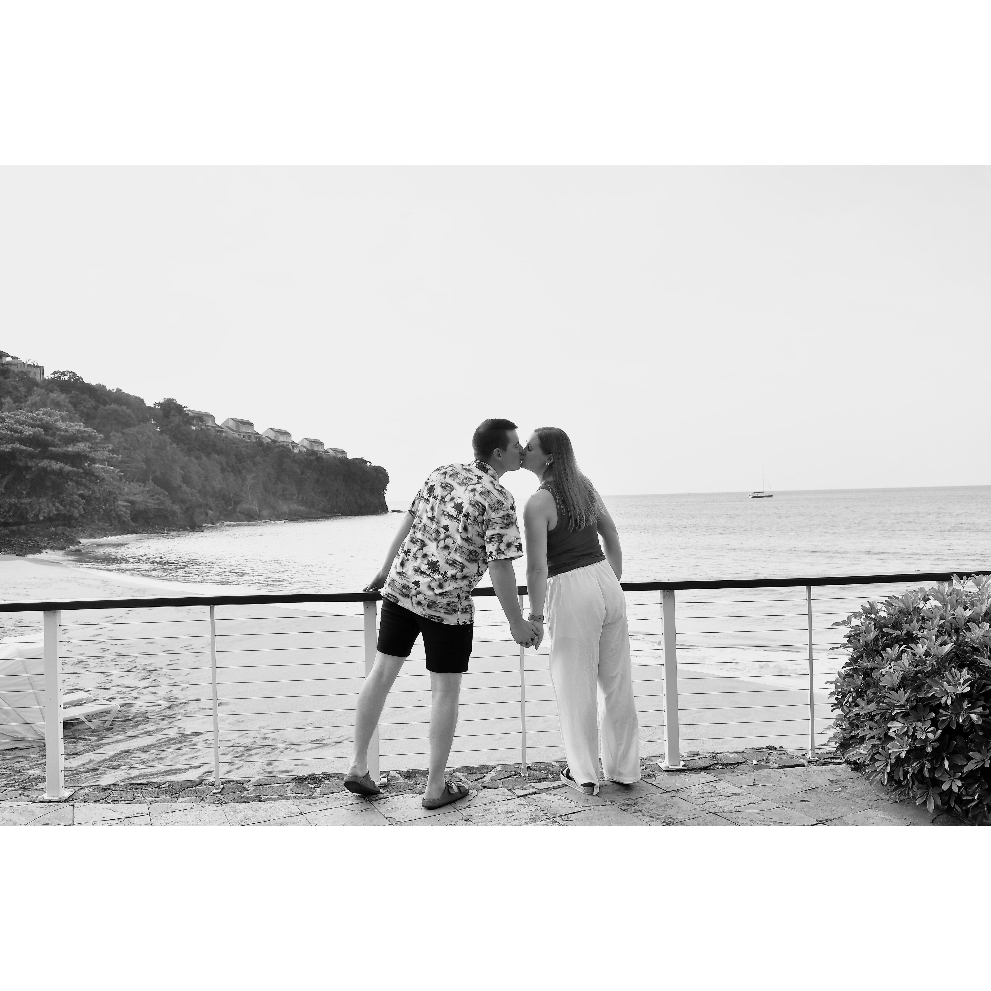 One of our pictures from St. Lucia! This was our first real trip together!