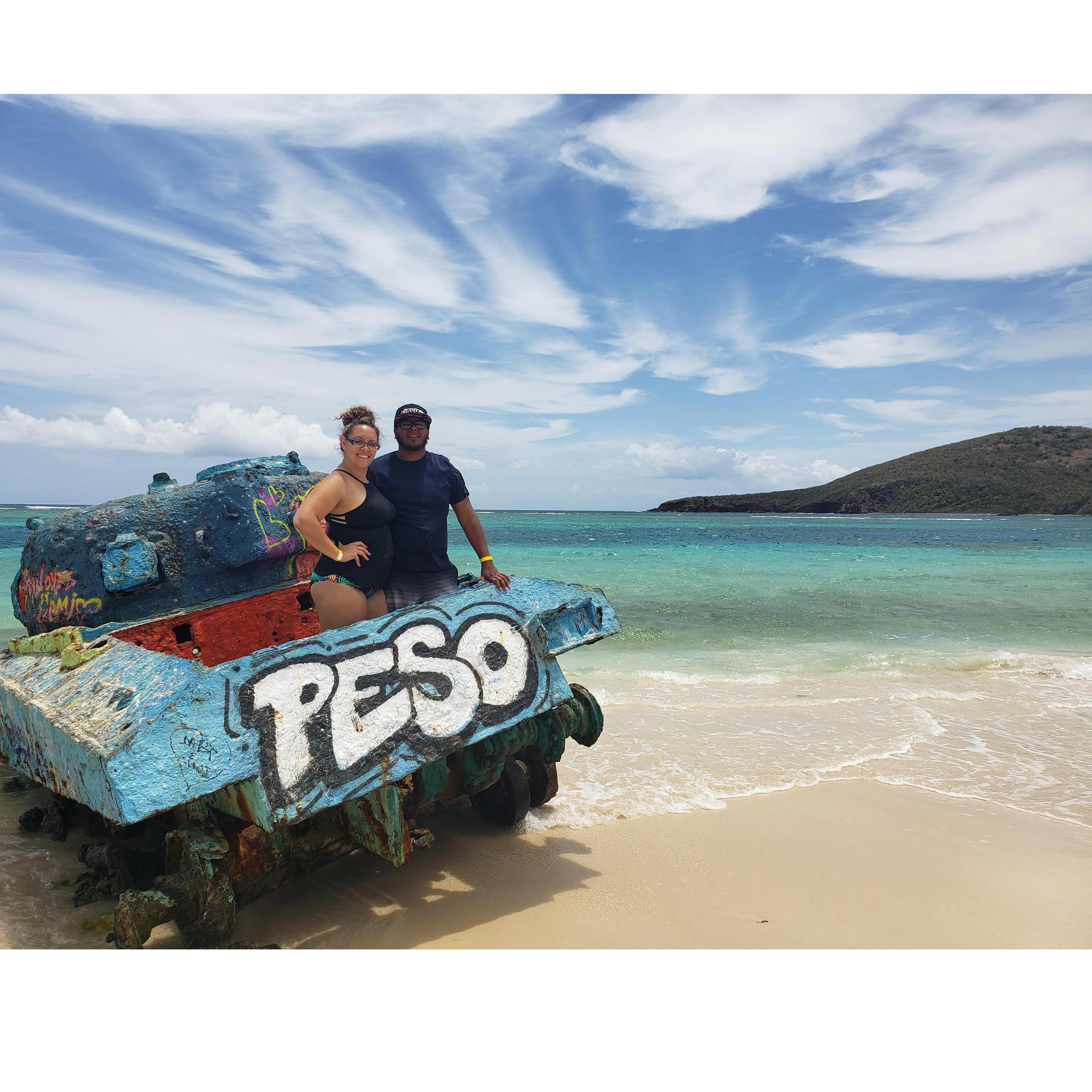 White sandy beach in Flamenco Culebra Puerto Rico