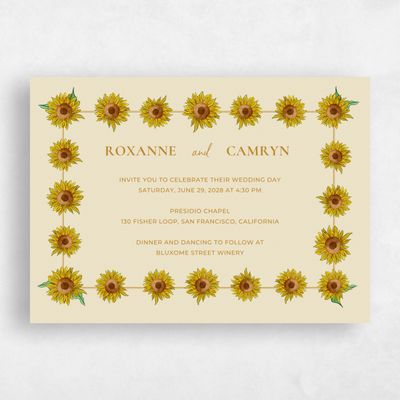 Cream, White Wedding Invitation - Bonnie Chain