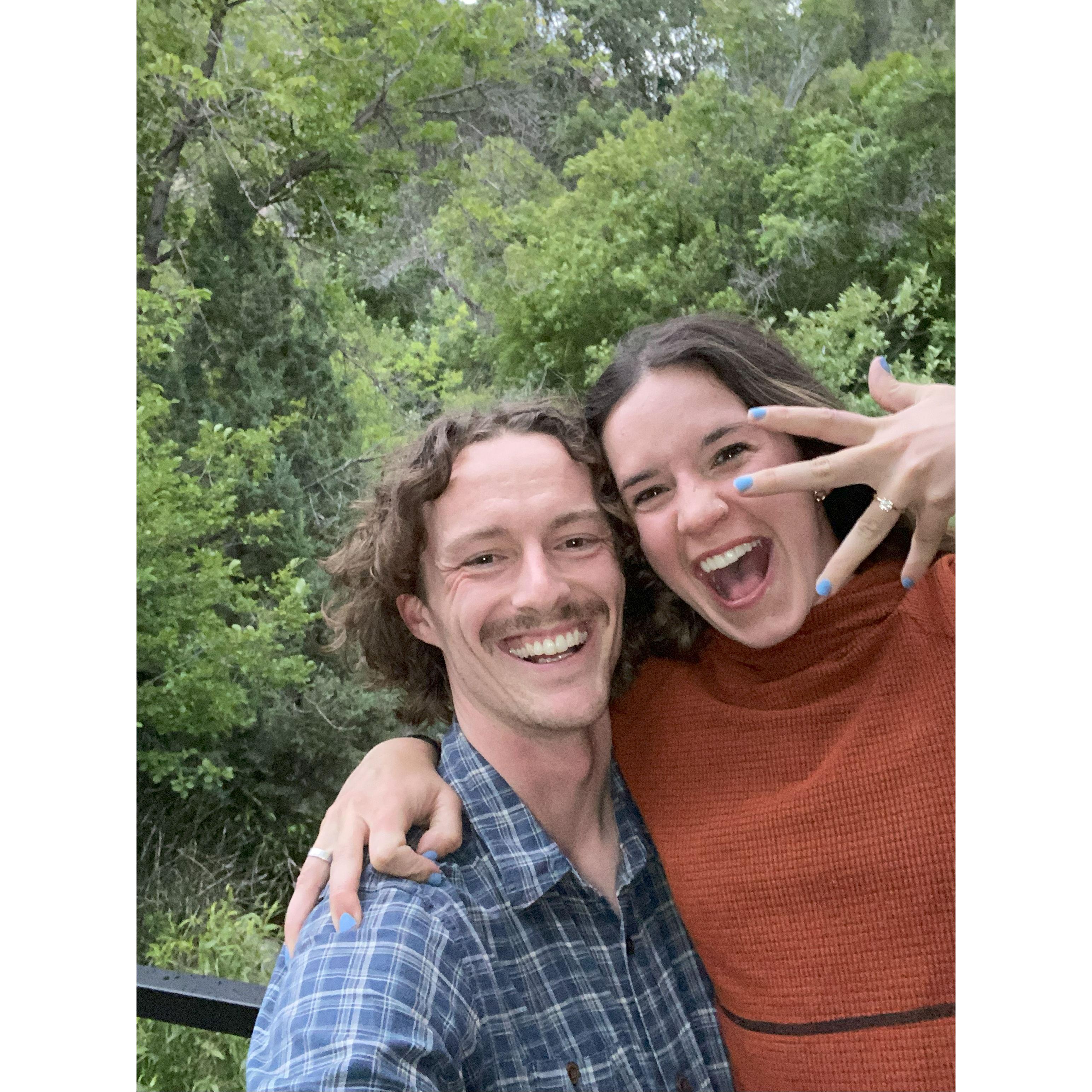 Moments after we got engaged at the Ten Sleep Fish Hatchery in Wyoming!