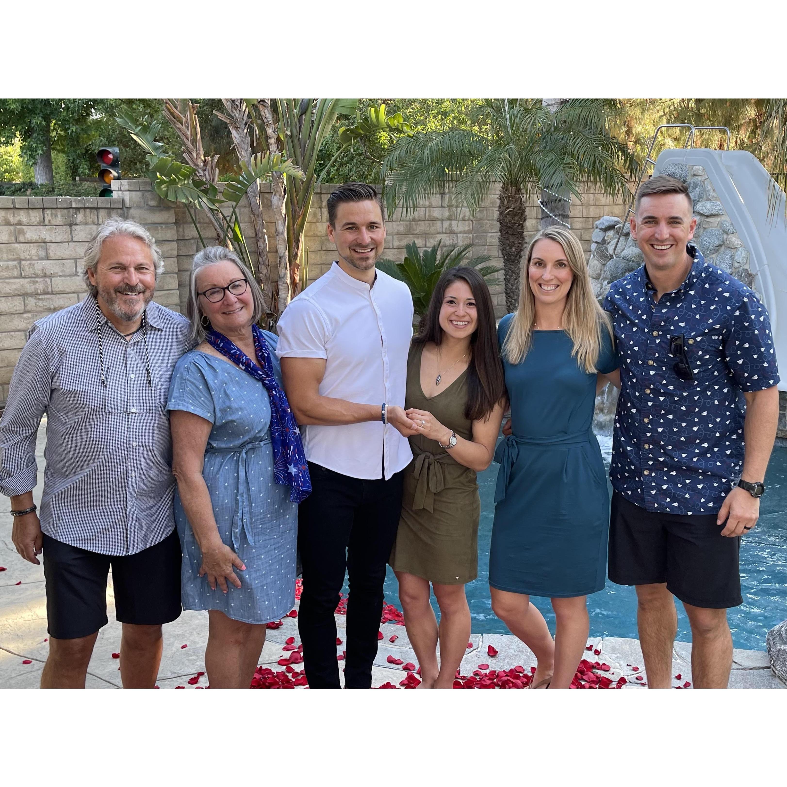 On the day we got engaged. We were lucky enough to have all of our family there.