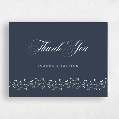 Grayed Navy, Blue Wedding Thank You - Ginevra Landscape
