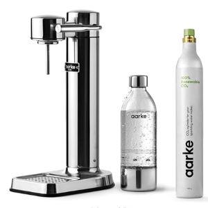 Aarke Carbonator lll with CO2 Cylinder, Sparkling & Carbonation Water Machine, Stainless Steel with PET BPA-Free Reusable Bottle Volume 1L/34 fl oz (Stainless Steel)