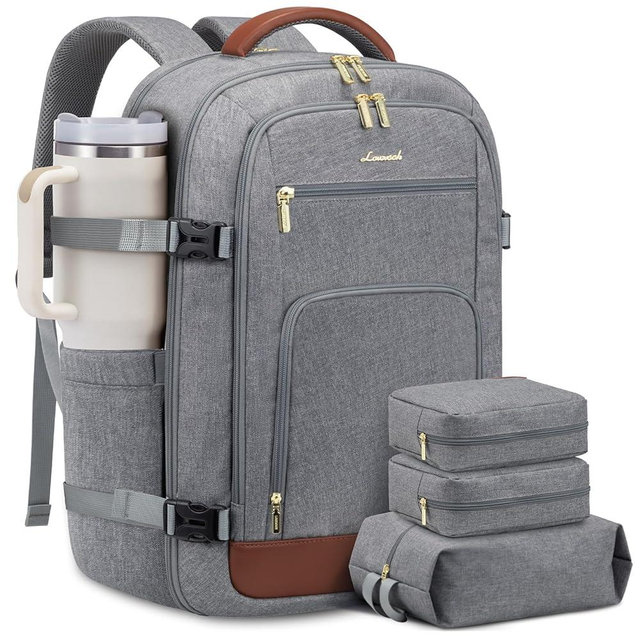 LOVEVOOK 50L Large Carry on Backpack, Travel Backpack for Women Men Flight Approved, Personal Item Travel Bag For Airplanes, Waterproof 18 Inch Laptop Backpack, Business Weekender Overnight Daypack