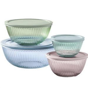 Pyrex 8-piece Tinted Glass Mixing Bowls