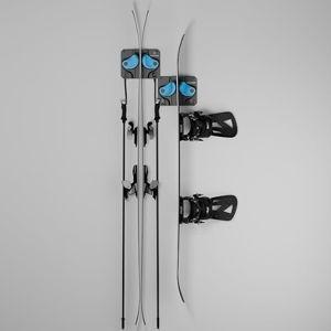 Ultimate Ski & Snowboard Wall Rack | Secure, Non-Slip Storage | Fits Any Ski/Board | Garage Organization | Ski Storage Rack | Snowboard Storage Rack | Winter Gear Organizer | 2 Pck