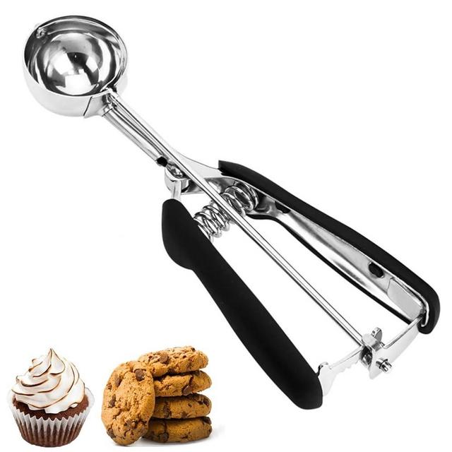 Cookie Scoop, Ice Cream Scoop, Medium Cookie Scoops for Baking, 18/8 Stainless Steel Cookie Scooper for Baking, Ice Cream Scooper with Trigger Release, Cookie Dough Scoop with Non-slip Grip (M)……