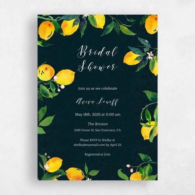 Darkest Teal, Green Wedding Wedding Shower Invitation - Folly Frame