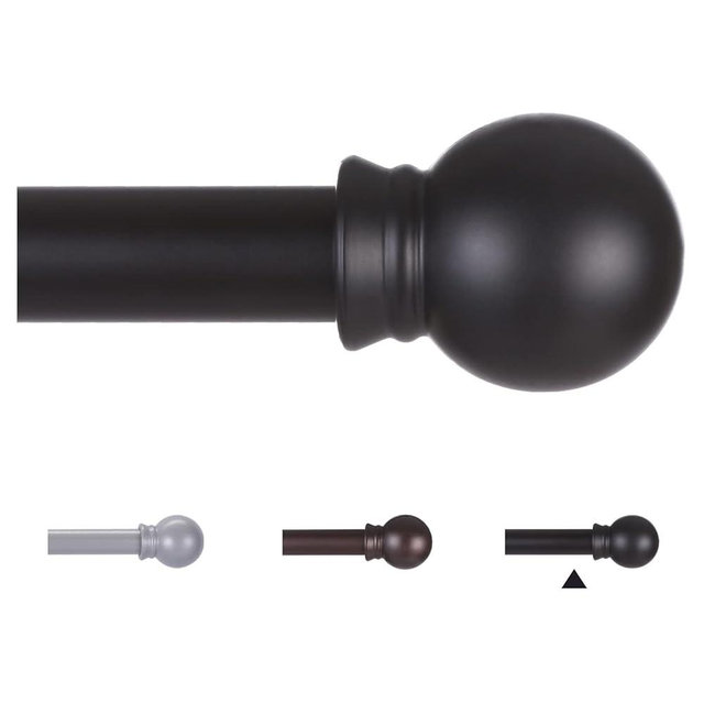 Thestoa Curtain Rods for Windows 31 or 46 Inch, 5/8" Diameter Black Curtain Rod Adjusts Length by Splicing, Suitable for Bedroom, Living Room,Kitchen,Farmhouse, Outdoor