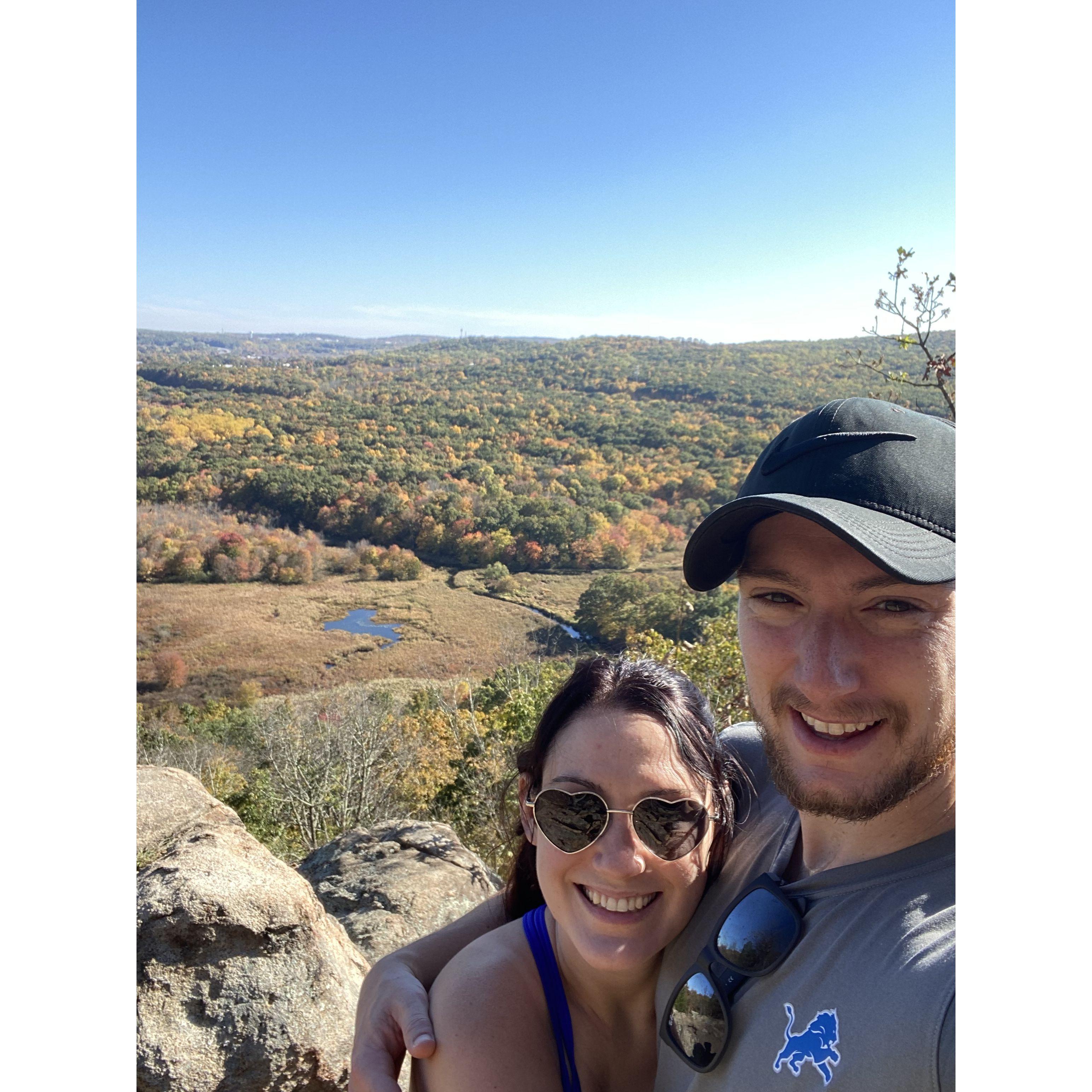On an autumn hike in New Jersey, soaking in the beginning of fall colors!