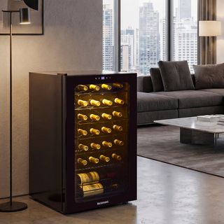 33-Bottle Wine Fridge with Upright Bottle Holder