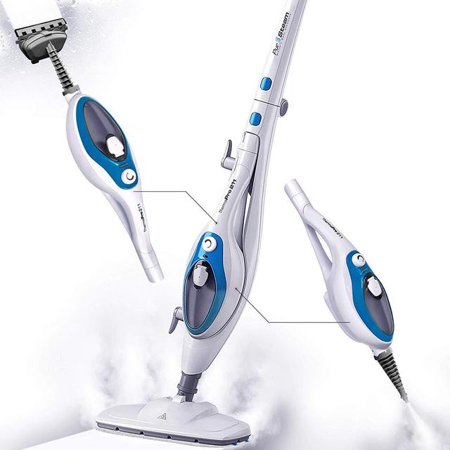 Steam Mop Cleaner ThermaPro 10-in-1 with Convenient Detachable Handheld Unit, Laminate/Hardwood/Tiles/Carpet Kitchen - Garment - Clothes - Pet Friendly Steamer Whole House Multipurpose Use by PurSteam