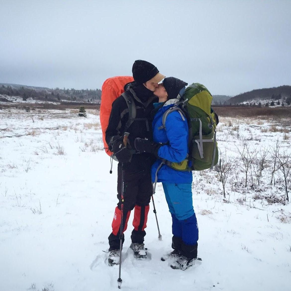 This is from our first ever backpacking trip together out to Dolly Sods. We survived this.