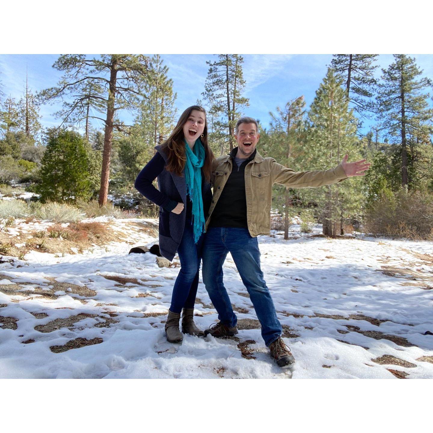 Our first snow day in the foothills of Los Angeles