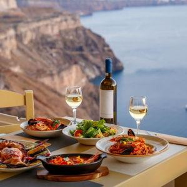 Dinner in Milos, Greece